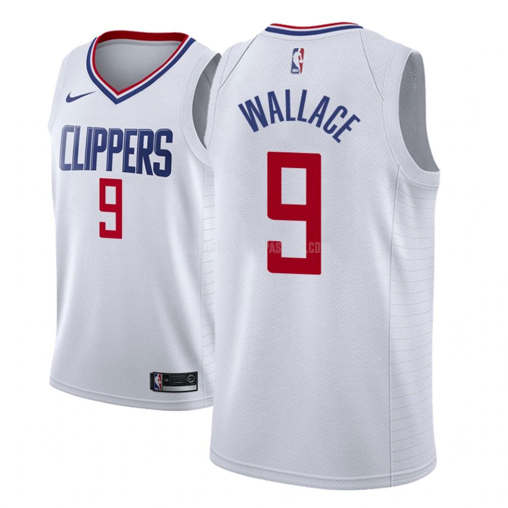 maillot basket homme de los angeles clippers tyrone wallace 9 blanc association