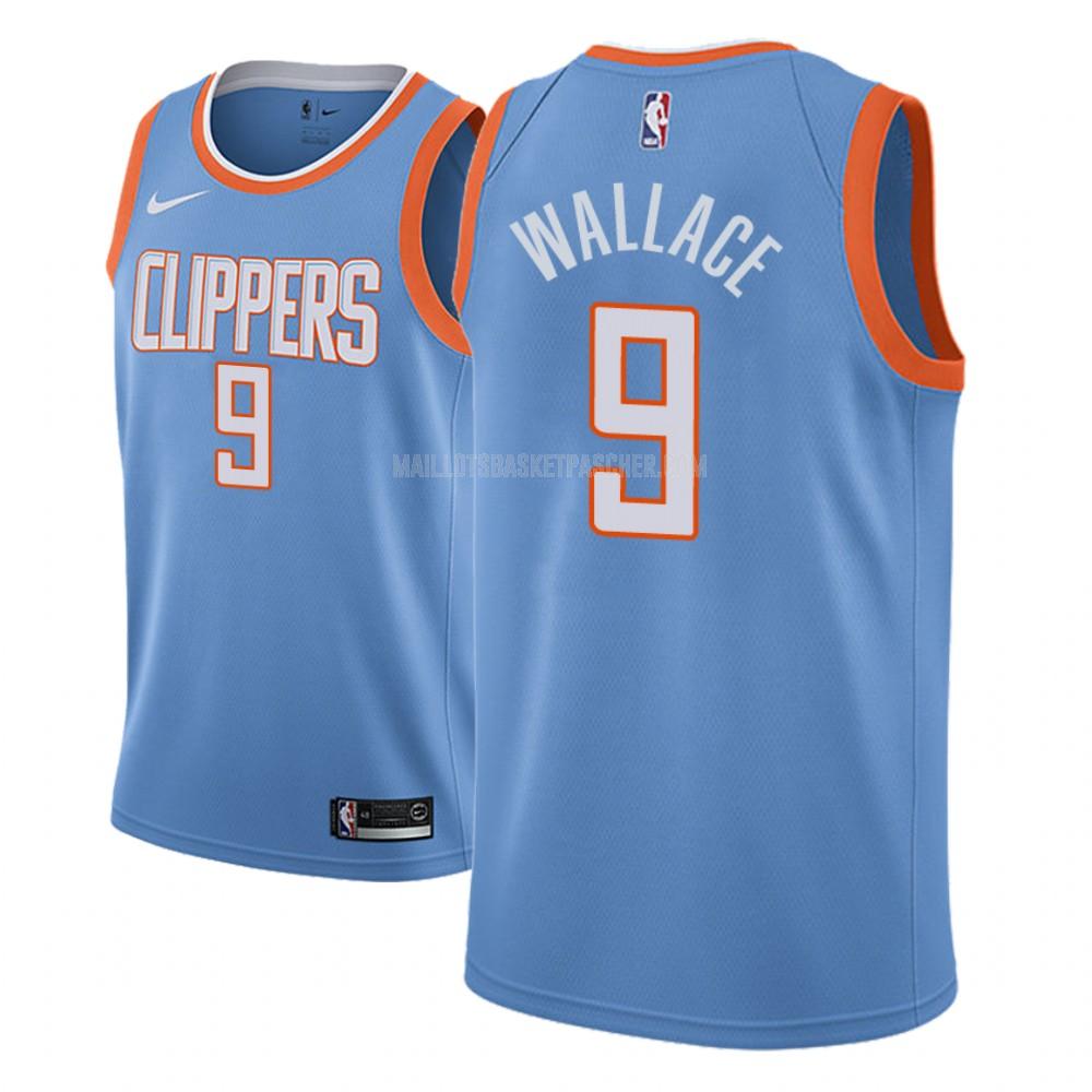 maillot basket homme de los angeles clippers tyrone wallace 9 bleu city edition
