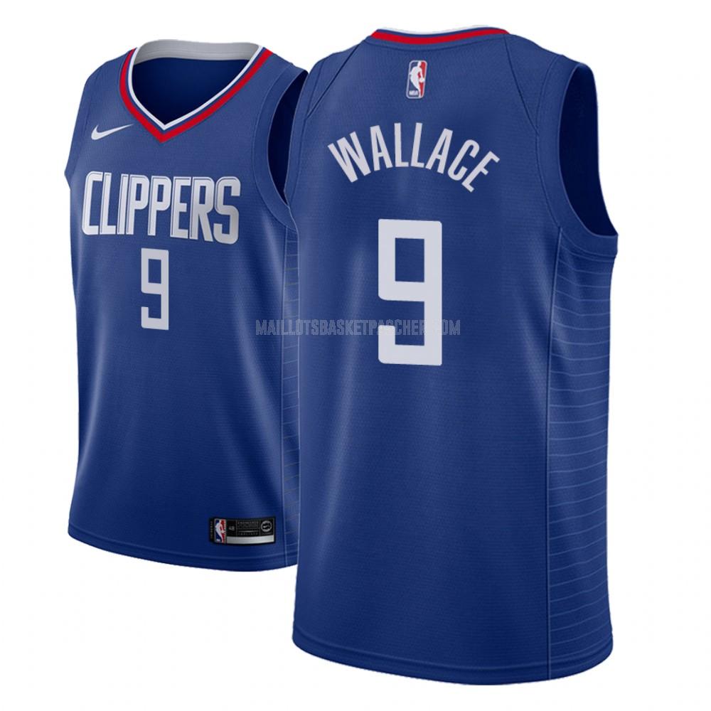 maillot basket homme de los angeles clippers tyrone wallace 9 bleu icon
