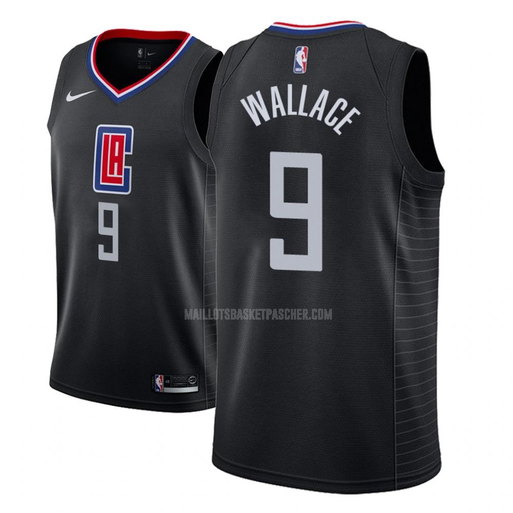 maillot basket homme de los angeles clippers tyrone wallace 9 noir statement