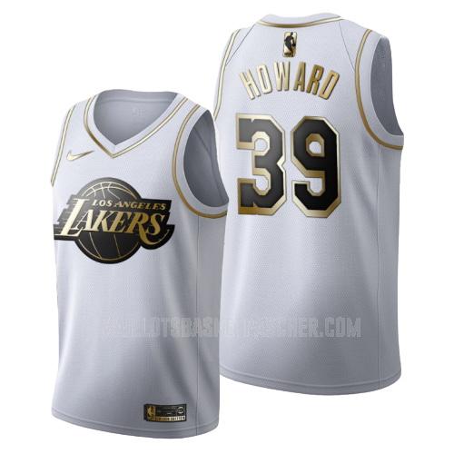 maillot basket homme de los angeles lakers dwight howard 39 blanc or version