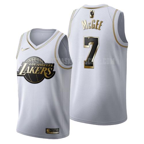 maillot basket homme de los angeles lakers javale mcgee 7 blanc or version