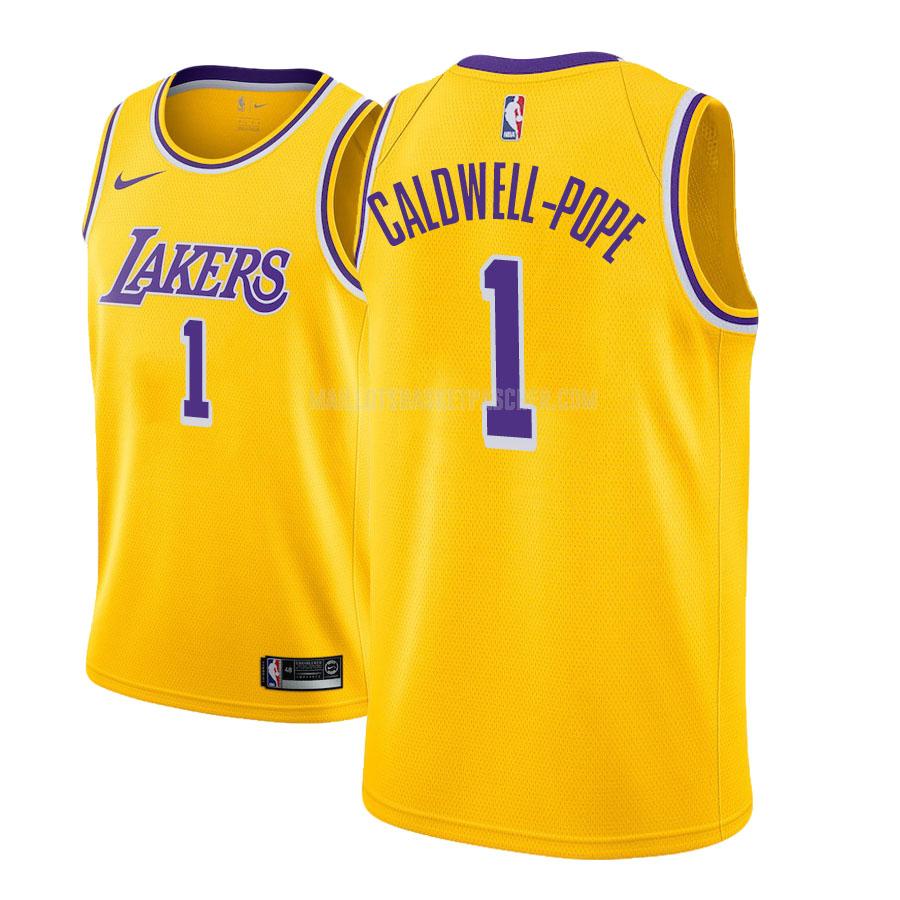 maillot basket homme de los angeles lakers kentavious caldwell-pope 1 jaune icon