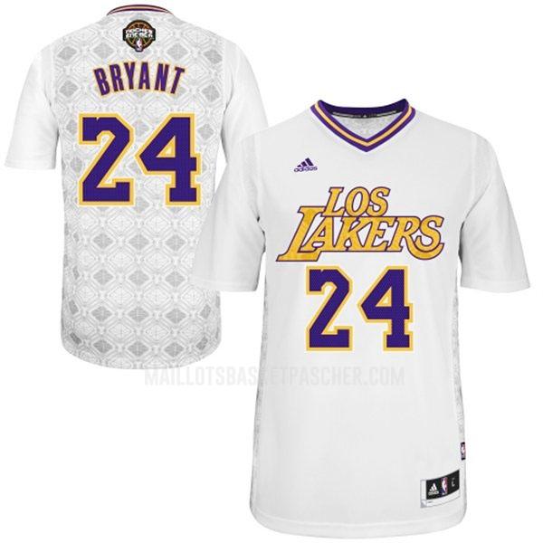 maillot basket homme de los angeles lakers kobe bryant 24 blanc noches enebea 2014