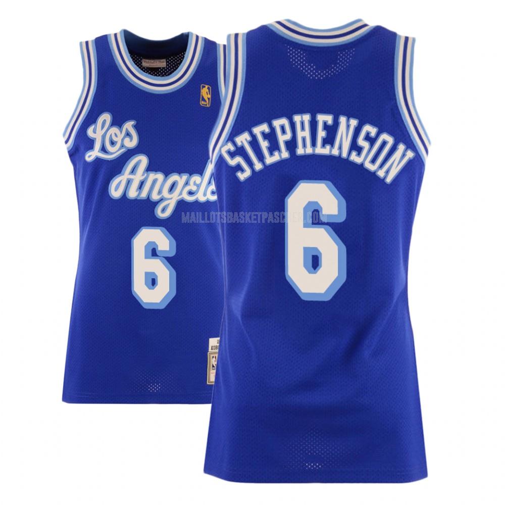 maillot basket homme de los angeles lakers lance stephenson 6 bleu hardwood classics