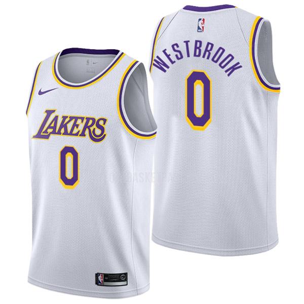maillot basket homme de los angeles lakers russell westbrook 0 blanc association edition