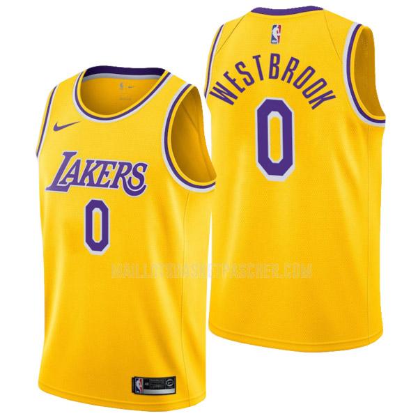 maillot basket homme de los angeles lakers russell westbrook 0 jaune icon edition