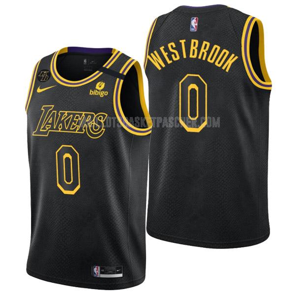 maillot basket homme de los angeles lakers russell westbrook 0 noir mamba edition