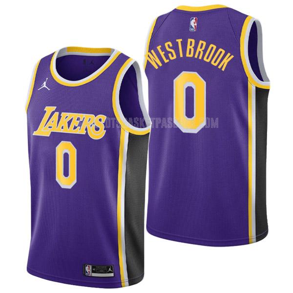 maillot basket homme de los angeles lakers russell westbrook 0 violet statement edition