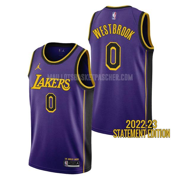 maillot basket homme de los angeles lakers russell westbrook 0 violet statement edition 2022-23