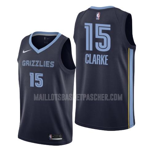 maillot basket homme de memphis grizzlies brandon clarke 15 bleu marin icon
