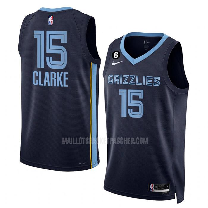 maillot basket homme de memphis grizzlies brandon clarke 15 bleu marine icon edition 2022-23