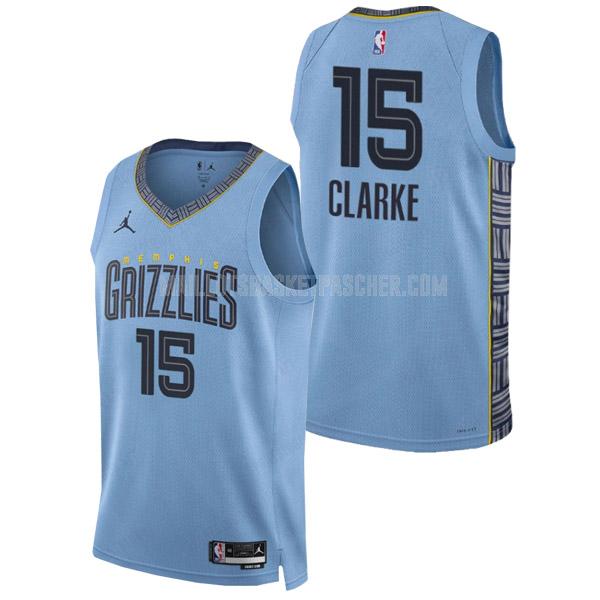 maillot basket homme de memphis grizzlies brandon clarke 15 bleu statement edition 2022-23