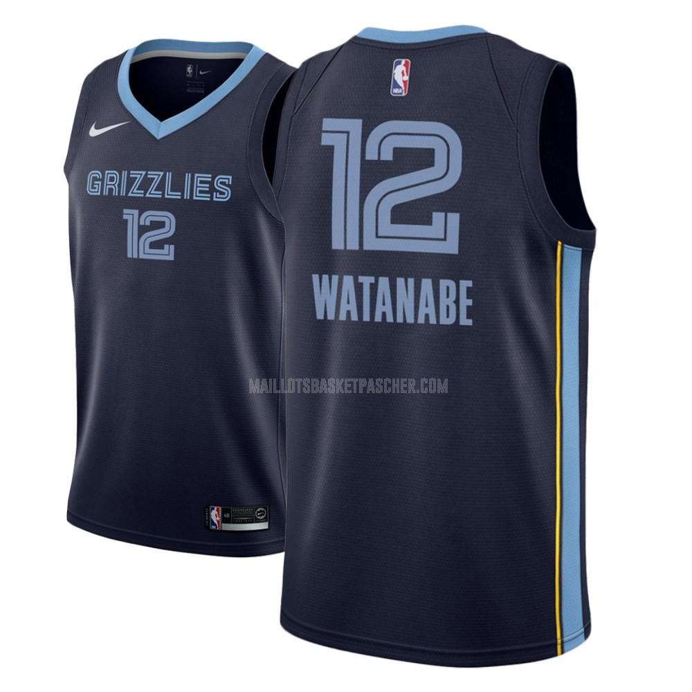 maillot basket homme de memphis grizzlies yuta watanabe 12 bleu marin icon