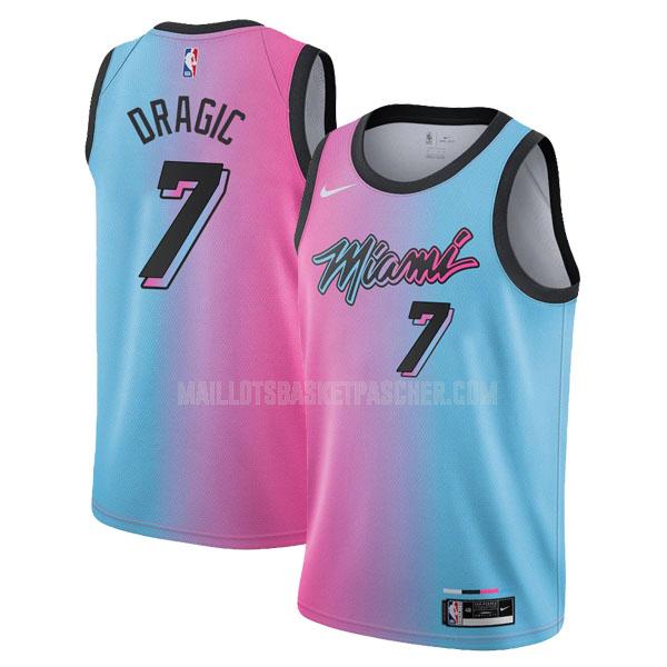 maillot basket homme de miami heat goran dragic 7 bleu rose city edition 2020-21