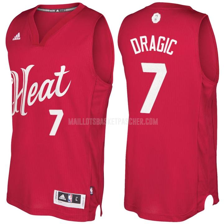 maillot basket homme de miami heat goran dragic 7 rouge jour de noël 2016-17