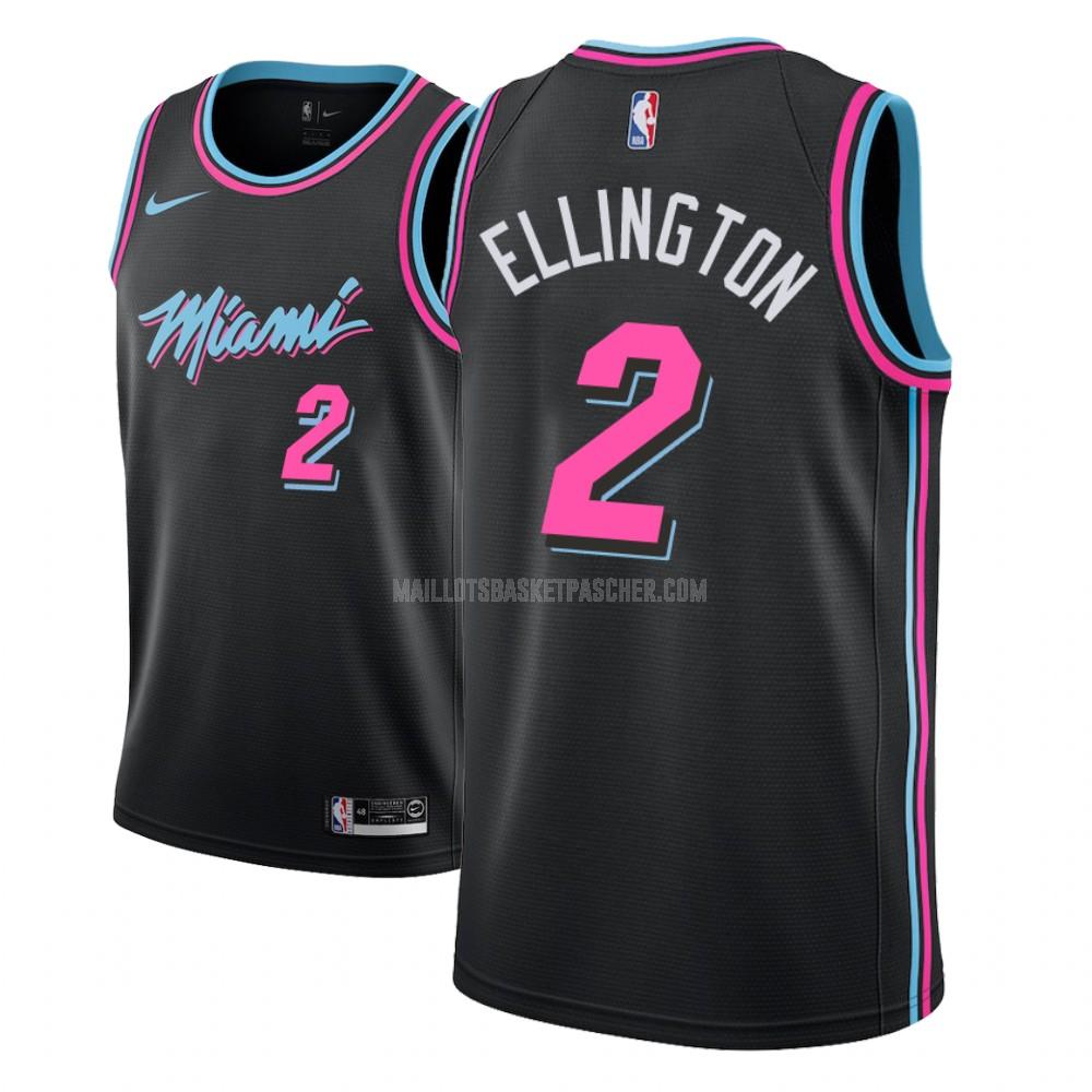 maillot basket homme de miami heat wayne ellington 2 noir city edition