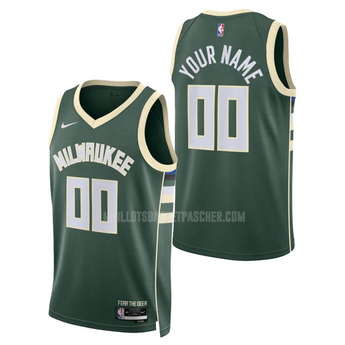maillot basket homme de milwaukee bucks custom vert icon edition 2023