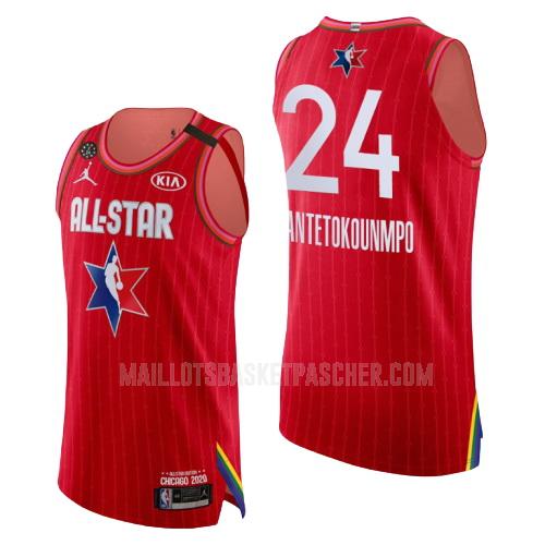 maillot basket homme de milwaukee bucks giannis antetokounmpo 24 rouge nba all-star 2020