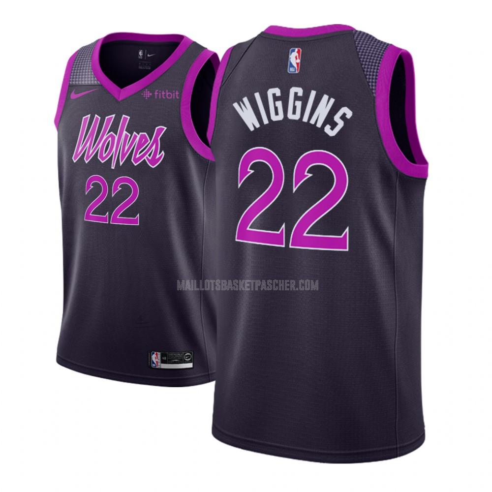 maillot basket homme de minnesota timberwolves andrew wiggins 22 violet city edition