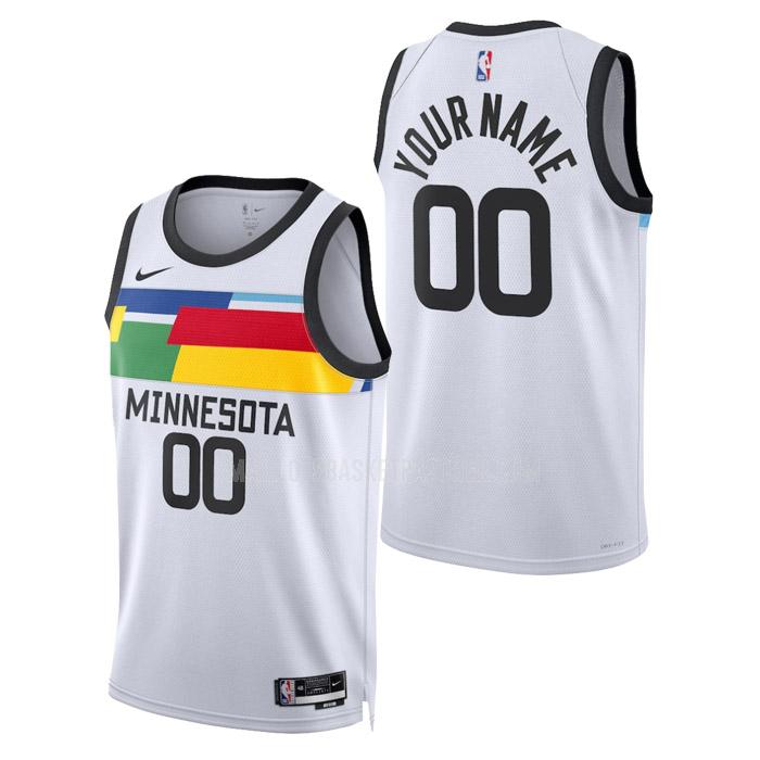 maillot basket homme de minnesota timberwolves custom blanc city edition 2023