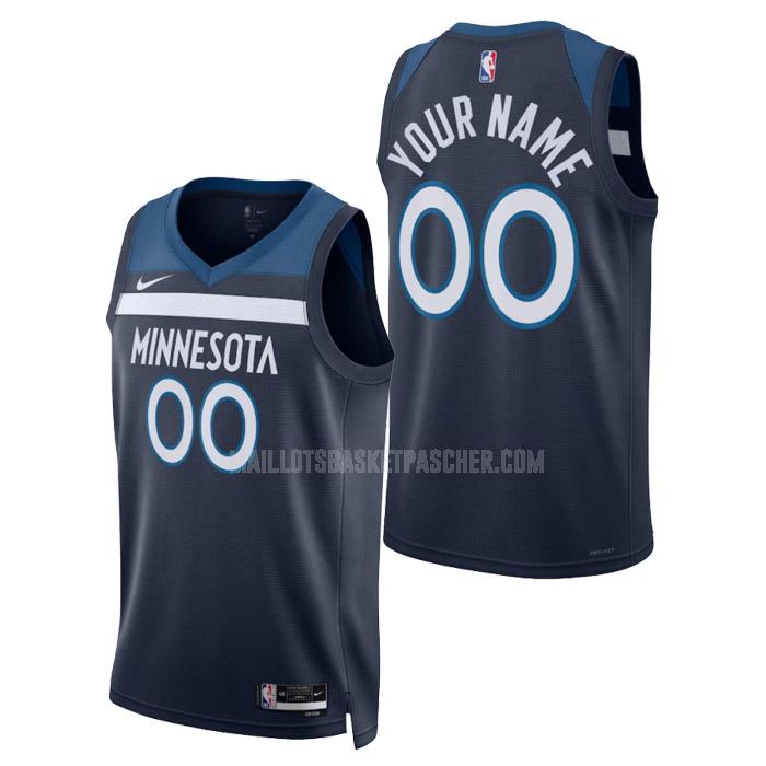 maillot basket homme de minnesota timberwolves custom bleu marine icon edition 2023