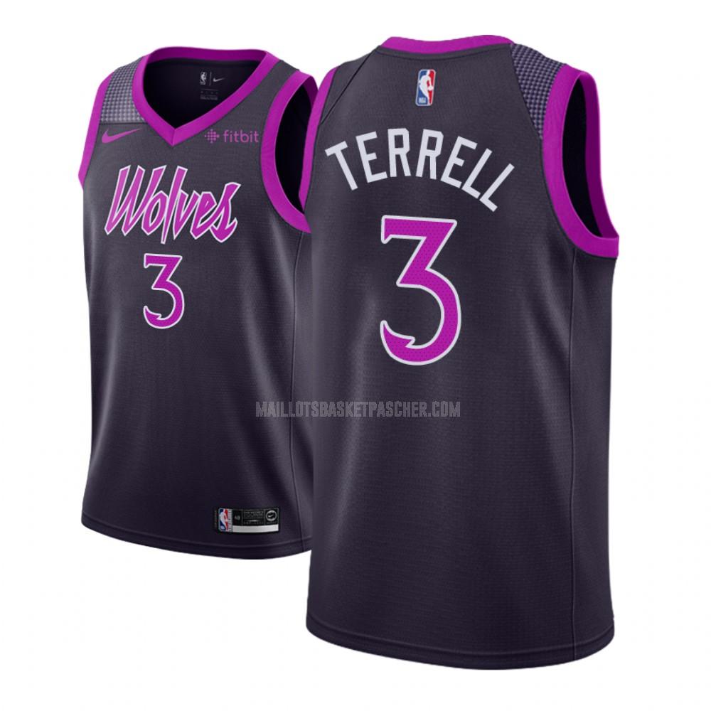 maillot basket homme de minnesota timberwolves jared terrell 3 violet city edition