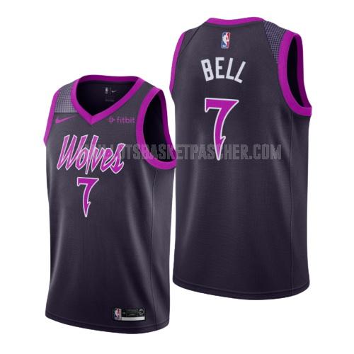maillot basket homme de minnesota timberwolves jordan bell 7 violet city edition
