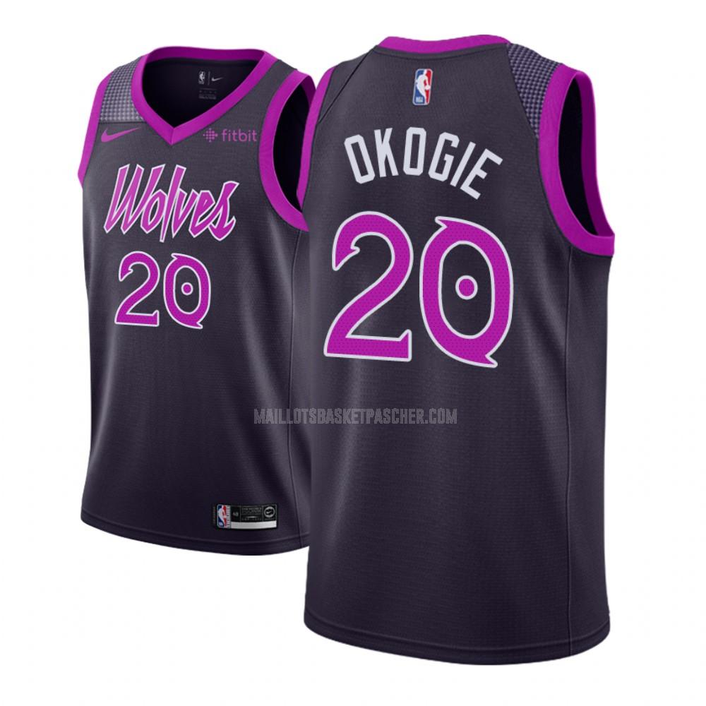 maillot basket homme de minnesota timberwolves josh okogie 20 violet city edition