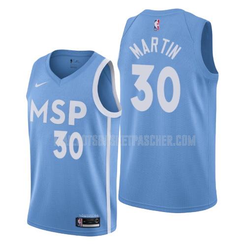 maillot basket homme de minnesota timberwolves kelan martin 30 bleu city edition 2019-20