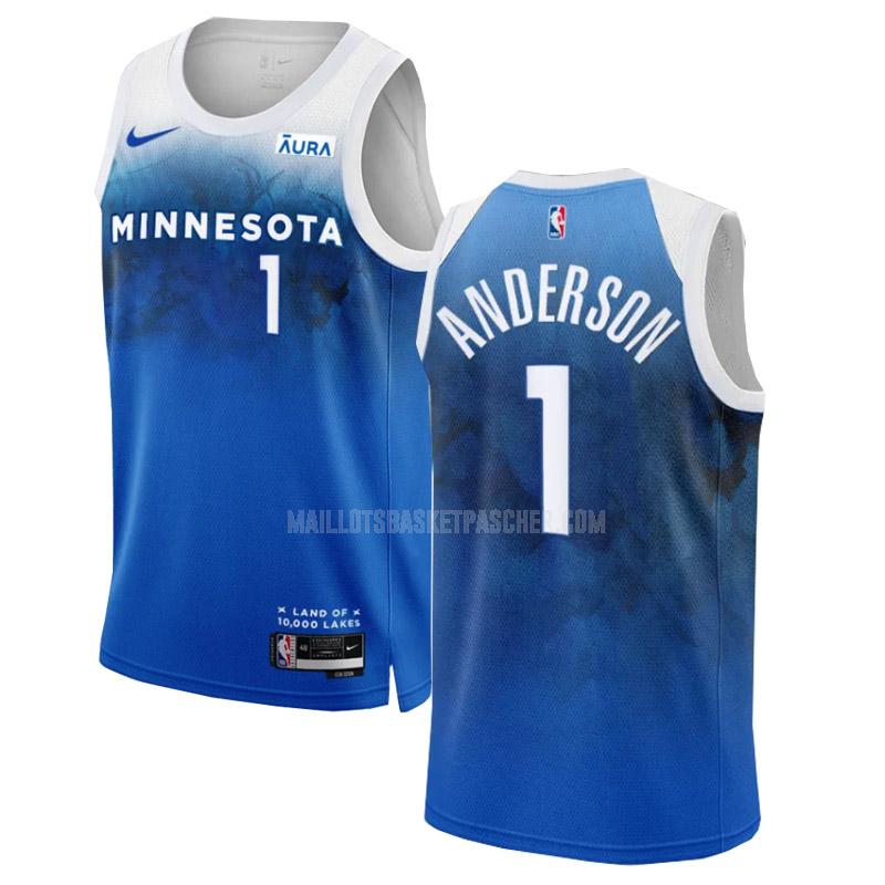 maillot basket homme de minnesota timberwolves kyle anderson 1 blu city edition 2023-24