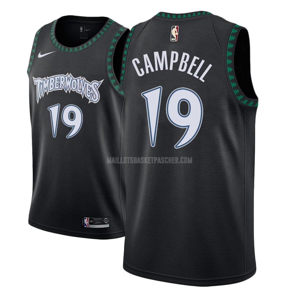 maillot basket homme de minnesota timberwolves tony campbell 19 noir classique edition