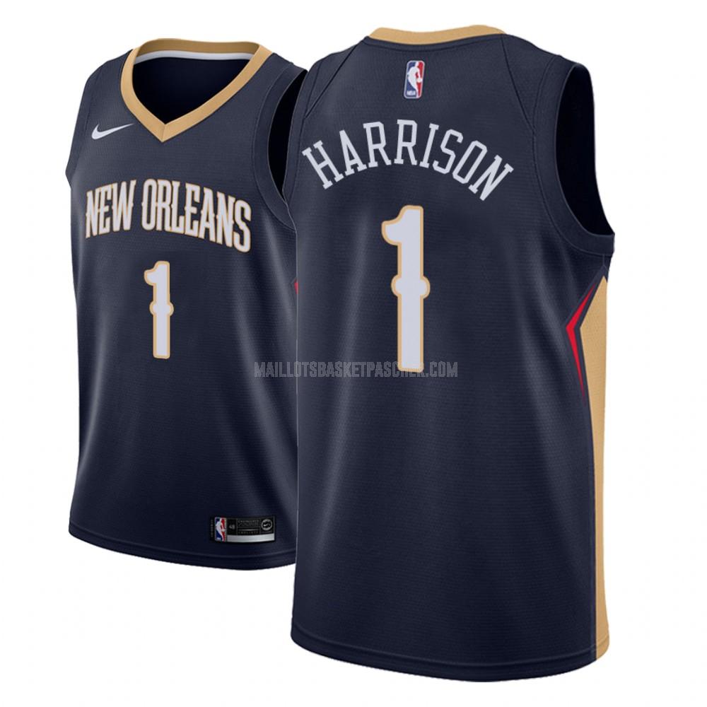 maillot basket homme de new orleans pelicans andrew harrison 1 bleu marin icon