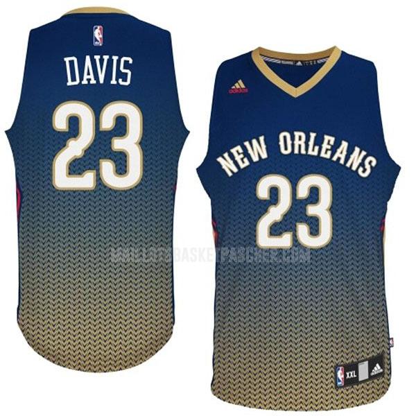 maillot basket homme de new orleans pelicans anthony davis 23 bleu mode version