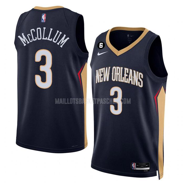 maillot basket homme de new orleans pelicans c.j. mccollum 3 bleu marine icon edition 2022-23