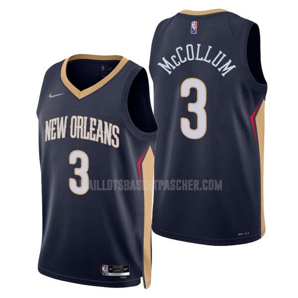 maillot basket homme de new orleans pelicans c.j. mccollum 3 bleu marine icon edition 2022