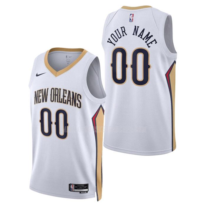maillot basket homme de new orleans pelicans custom blanc association edition 2023