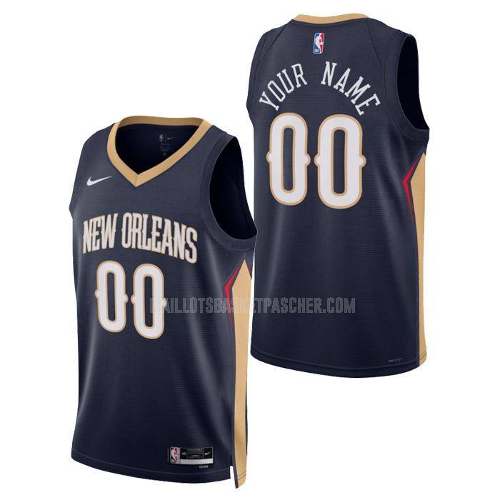 maillot basket homme de new orleans pelicans custom bleu marine icon edition 2023