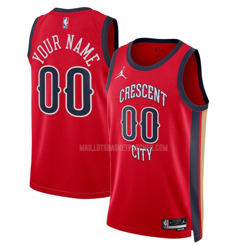 maillot basket homme de new orleans pelicans custom rouge statement edition 2023-24
