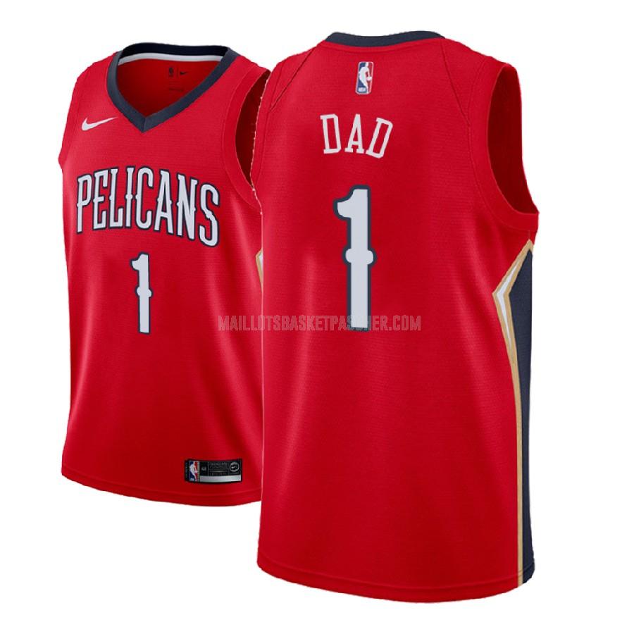 maillot basket homme de new orleans pelicans dad 1 rouge fête des pères
