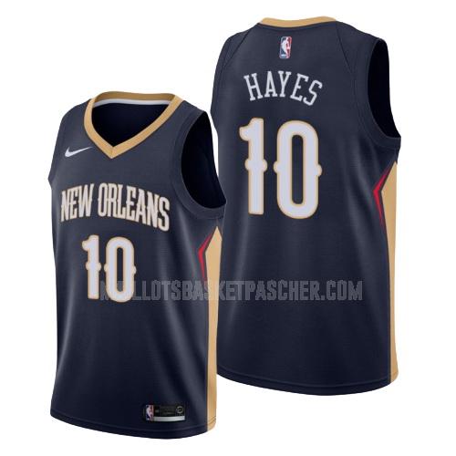 maillot basket homme de new orleans pelicans jaxson hayes 10 bleu marin icon
