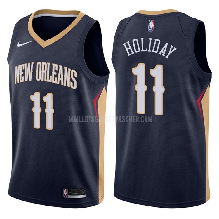 maillot basket homme de new orleans pelicans jrue holiday 11 bleu marin icon