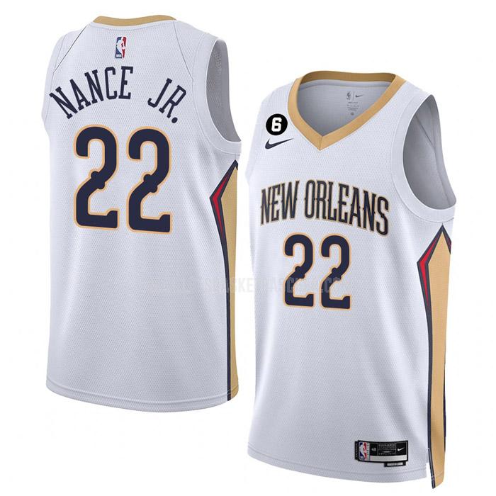 maillot basket homme de new orleans pelicans larry nance jr 22 blanc association edition 2022-23