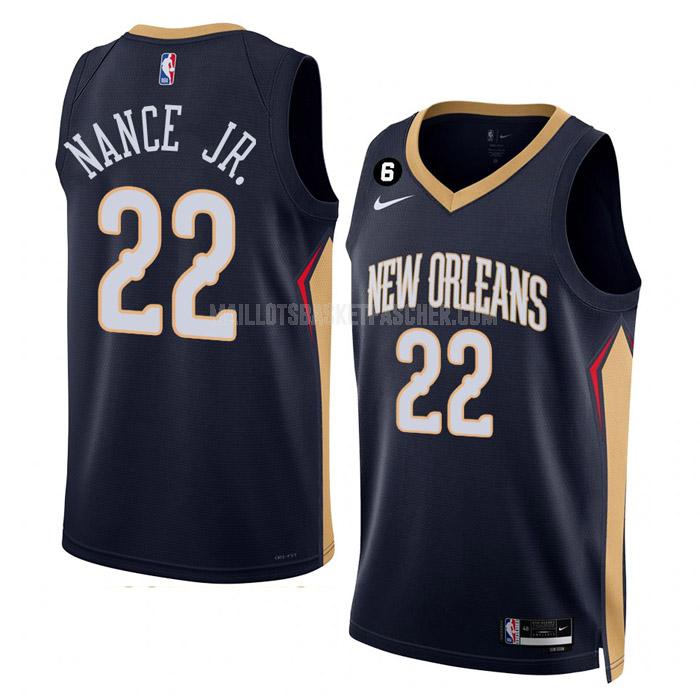 maillot basket homme de new orleans pelicans larry nance jr 22 bleu marine icon edition 2022-23