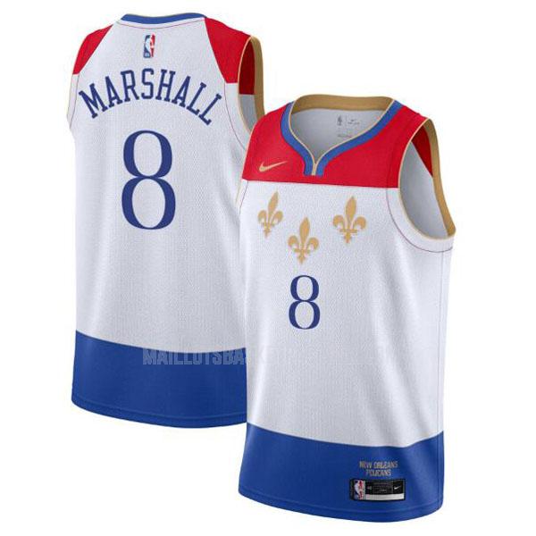 maillot basket homme de new orleans pelicans naji marshall 8 blanc city edition 2020-21