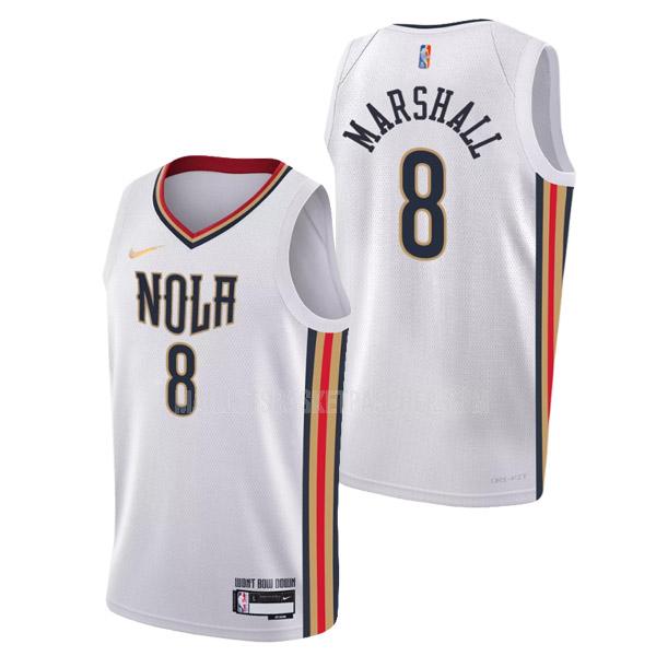 maillot basket homme de new orleans pelicans naji marshall 8 blanc nba 75th anniversary city edition 2021-22