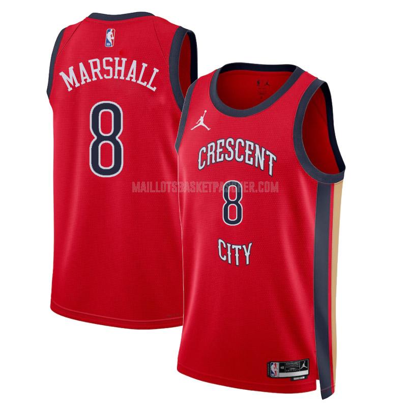 maillot basket homme de new orleans pelicans naji marshall 8 rouge statement edition 2023-24