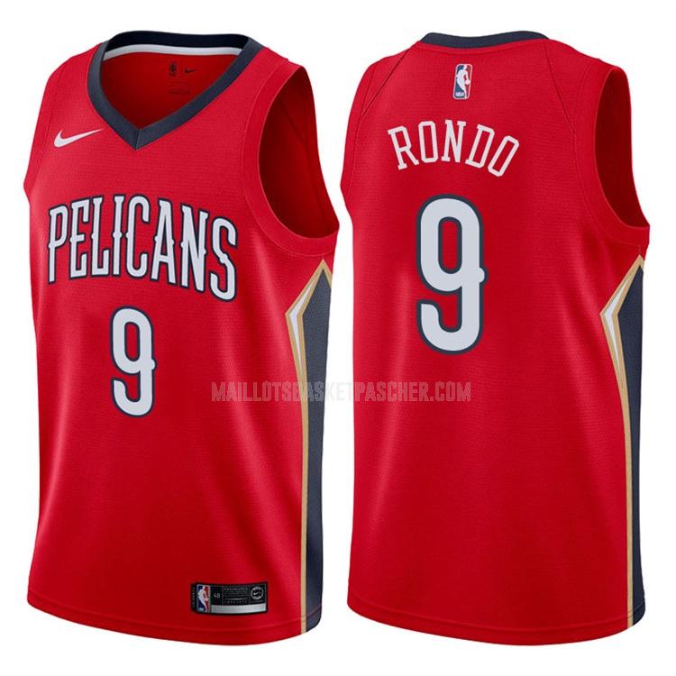 maillot basket homme de new orleans pelicans rajon rondo 9 rouge statement