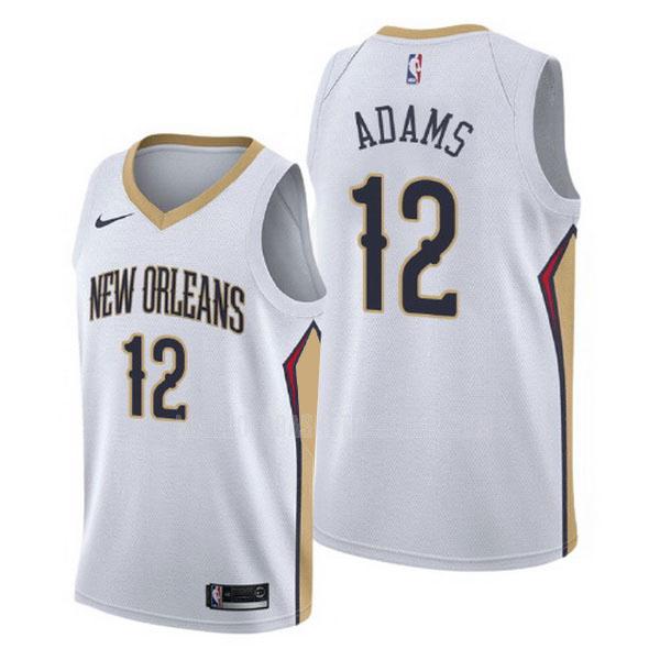maillot basket homme de new orleans pelicans steven adams 12 blanc association