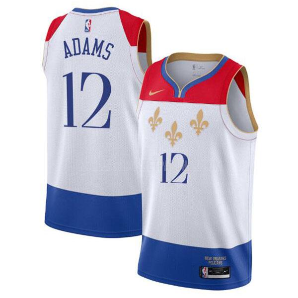 maillot basket homme de new orleans pelicans steven adams 12 blanc city edition 2020-21